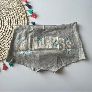 Victoria's Secret PINK Shortie Panty Gray Kindness w/ Butterflies Medium NEW